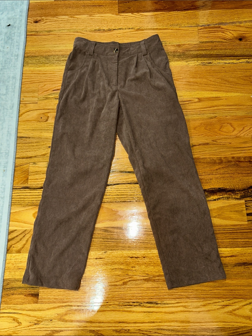 HALARA Brown Corduroy Straight-Leg Trousers